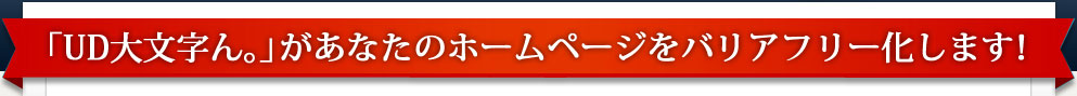 ホームページをバリアフリー化！UD大文字ん。